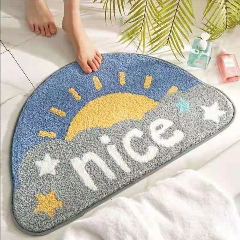 Bath Mat Multipurpose Luxury Shaggy High Absorbent Slip Resistance Cute Shower Rug for Bathtub Shower and Bath RoomNice Sunshine