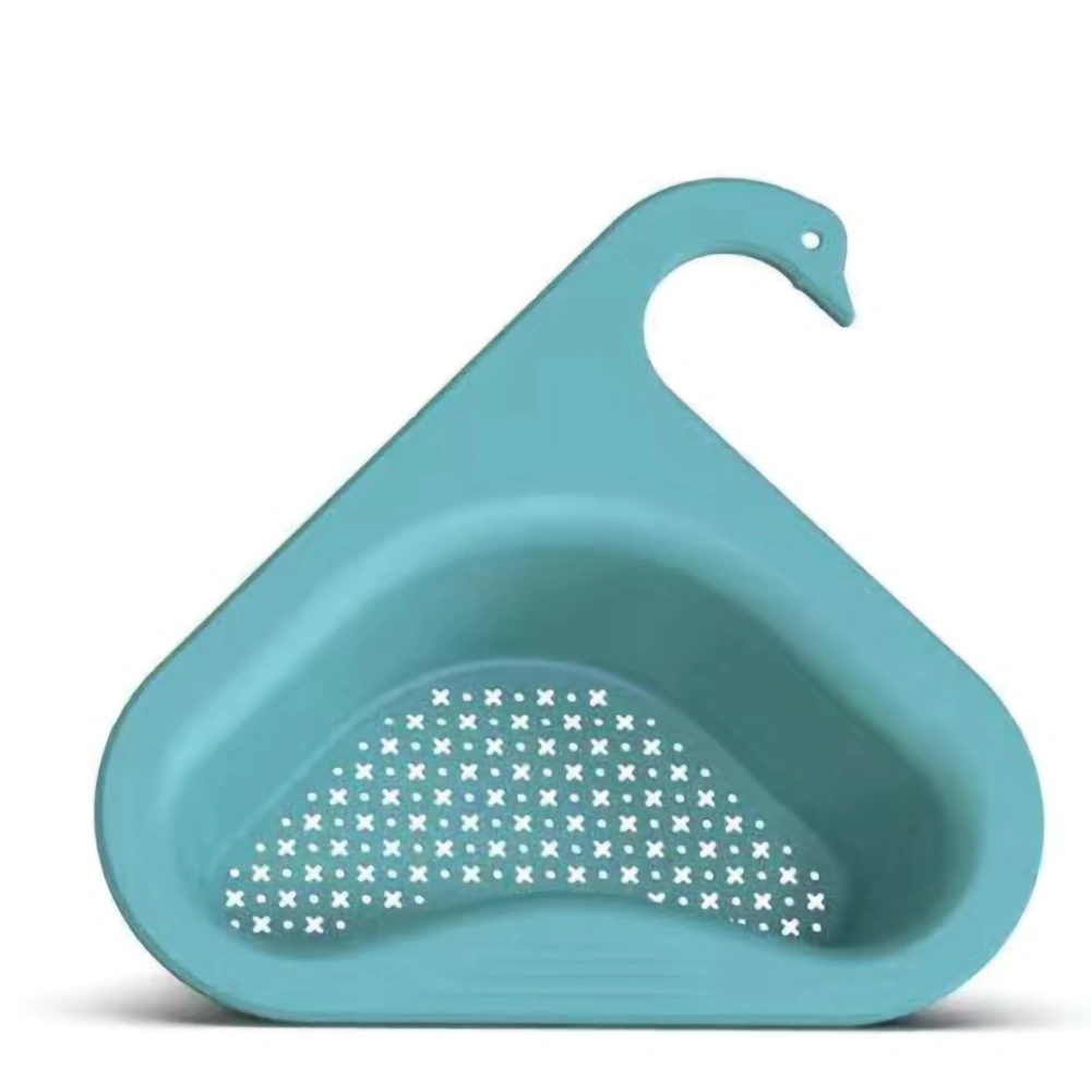 Swan Shape Drain Basket Exquisite Multifunctional Corner Kitchen Sink Strainer for KitchenBlue