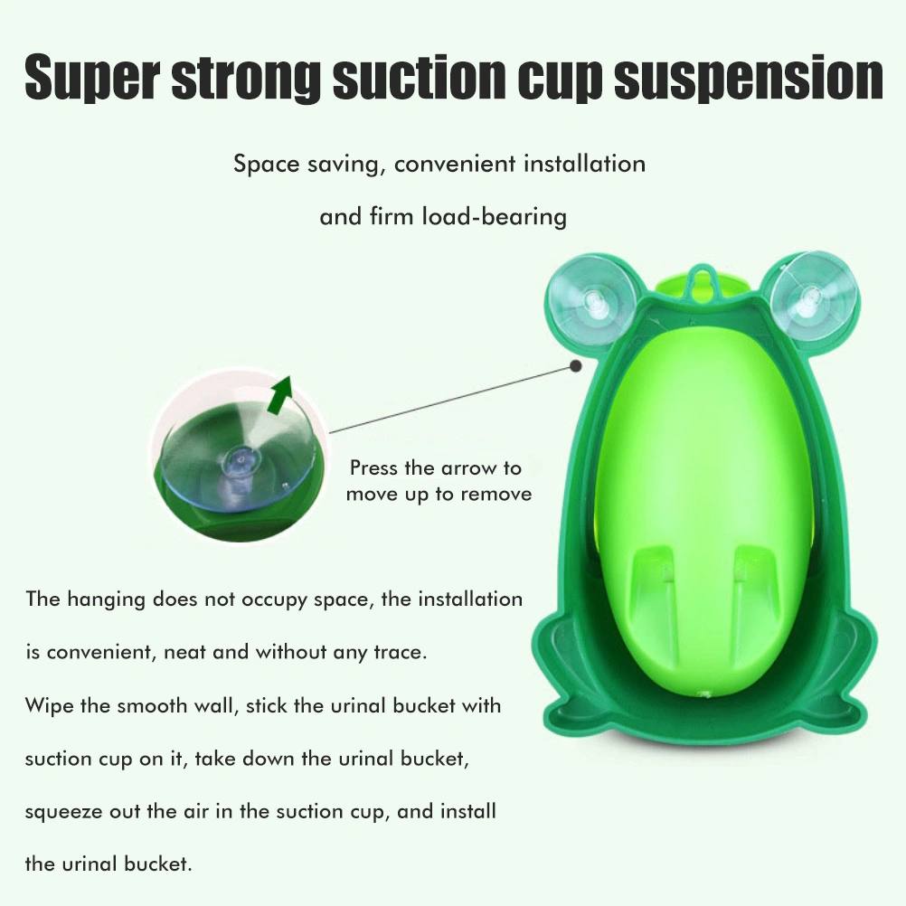 Cute Frog Potty Training Urinal for Boys Toilet with Suction Cup Cartoon Kids Urinal Trainer with Funny Aiming Point