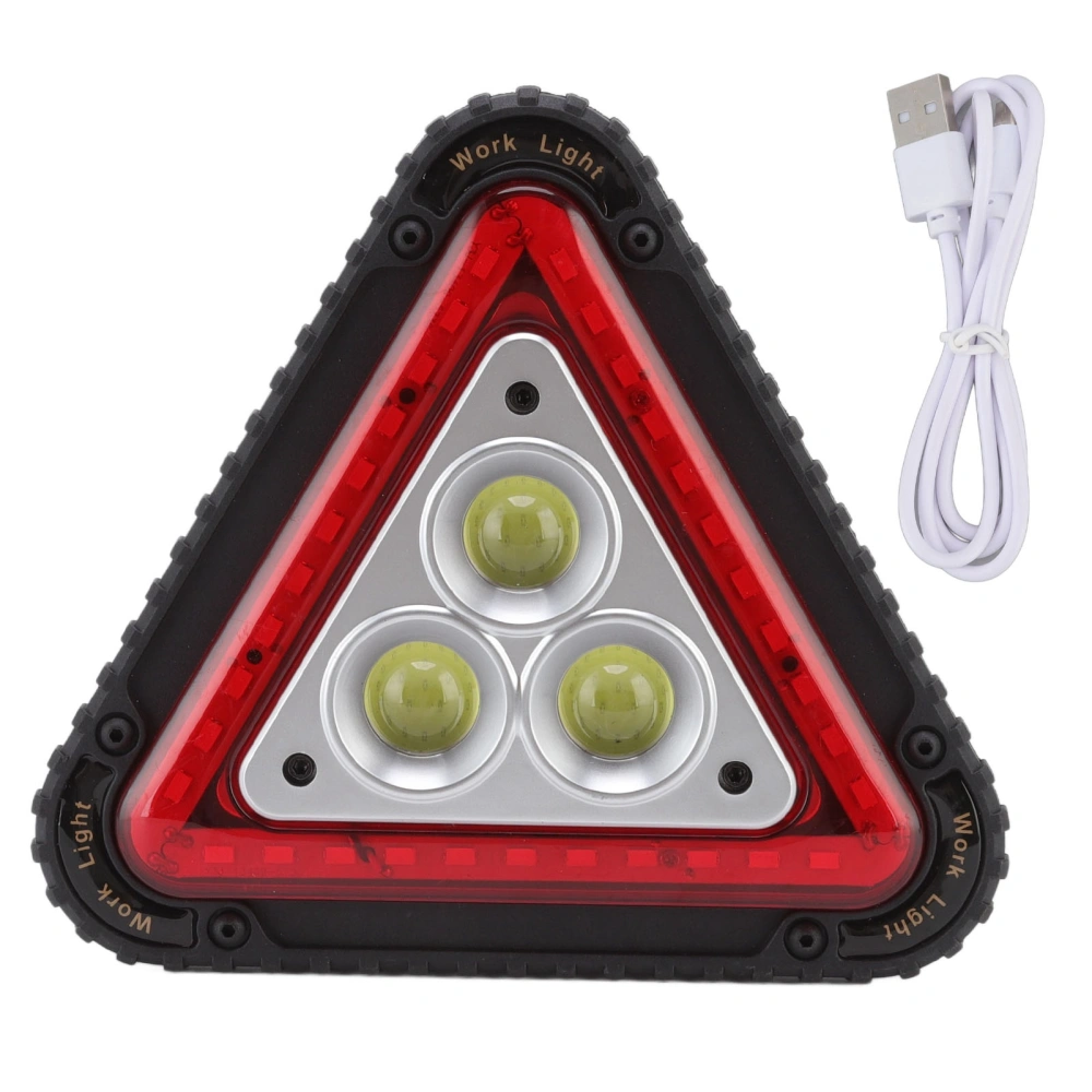 COB Work Light Triangle Multifunctional Warning Red Floodlight USB Charging Car Repairing Floodlight for Car Emergency