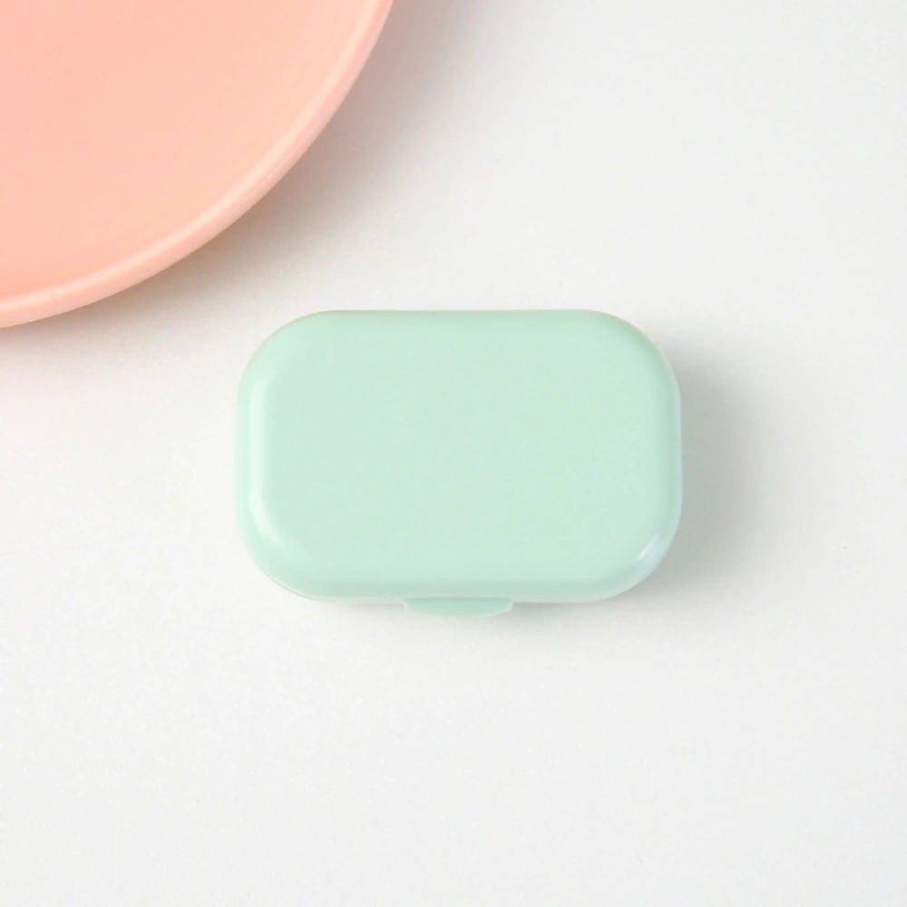 Contact Lens Case Cute Odorless Portable Protective Contact Lenses Storage Box Container for TravelLight Green No Pattern