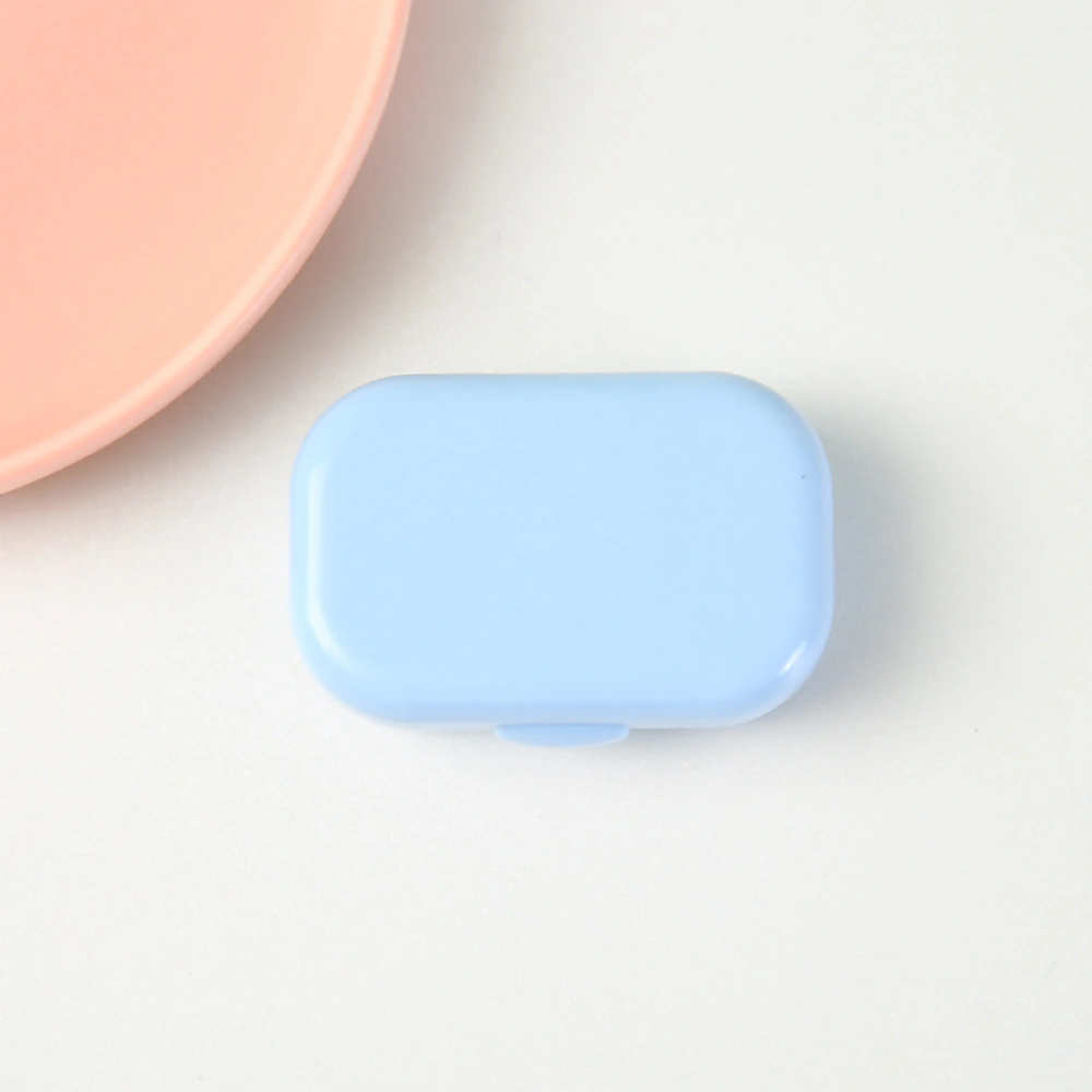 Contact Lens Case Cute Odorless Portable Protective Contact Lenses Storage Box Container for TravelBlue No Pattern