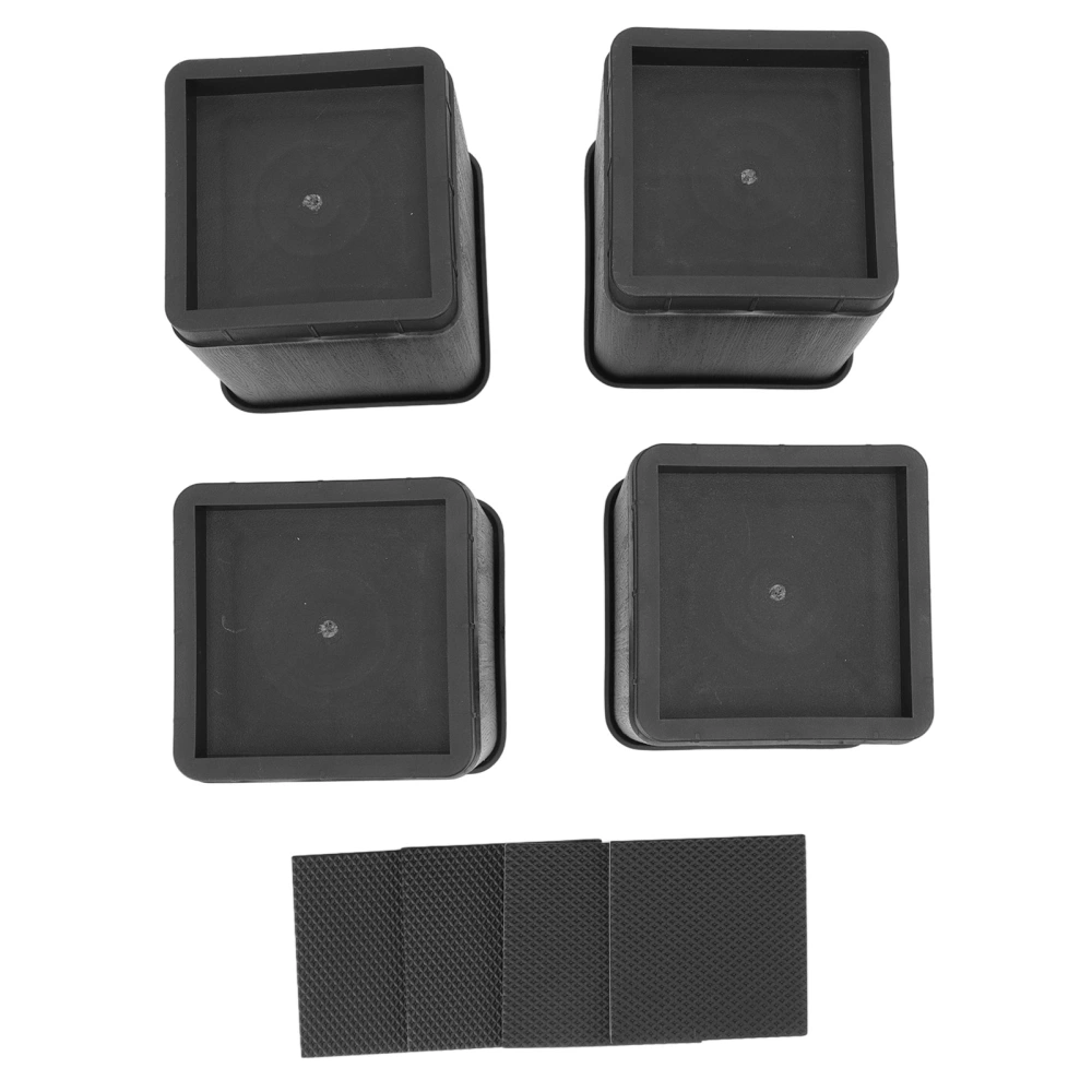 4pcs Stackable Furniture and Bed Risers Anti Slip Rubber Pad Lifts Up Riser for Sofa Bed Chair