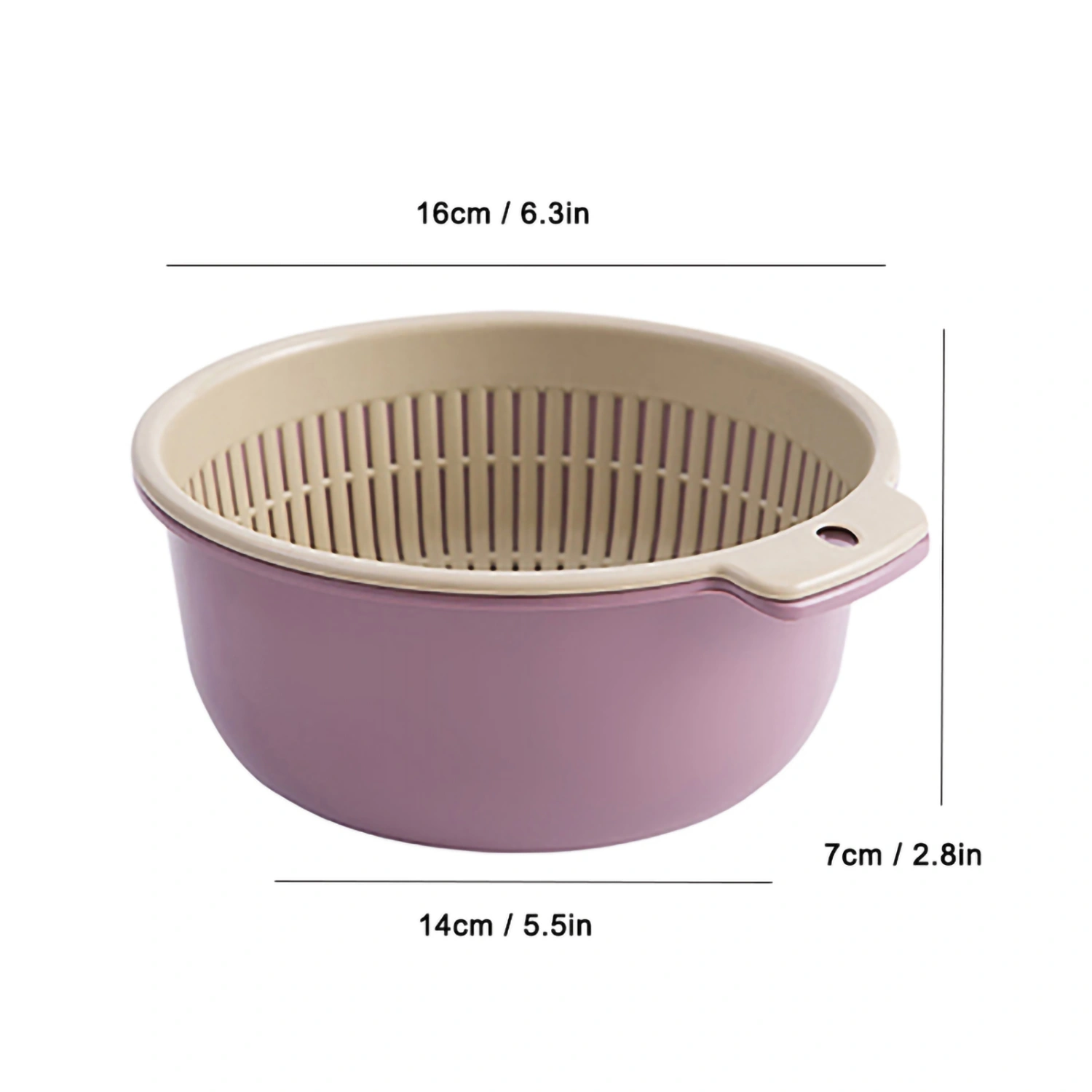 Double Layer Vegetable Washing Basket Fruit Drain Basket Kitchen Strainer Basket for HouseholdWine Red S 16x14x7 cm / 6.3x5.5x2.8 in