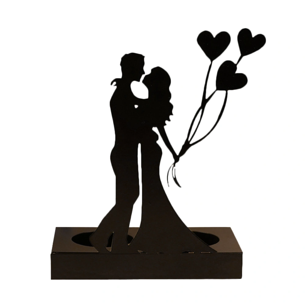 Iron Candle Holder Romantic Couple Candle Statue Gifts for Couple for Wedding Anniversary