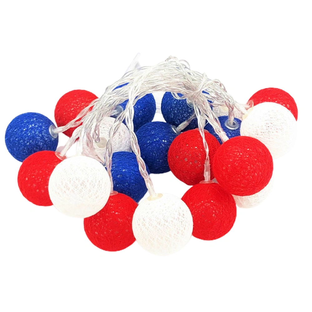 4th of July Decoration Lights 3 Meter 20 LED Independence Day String Lights with Red White Blue Balls Patriotic Patio Light for Patio Party Holiday Decor