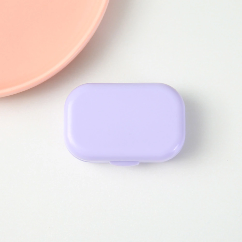 Contact Lens Case Cute Odorless Portable Protective Contact Lenses Storage Box Container for TravelPurple No Pattern