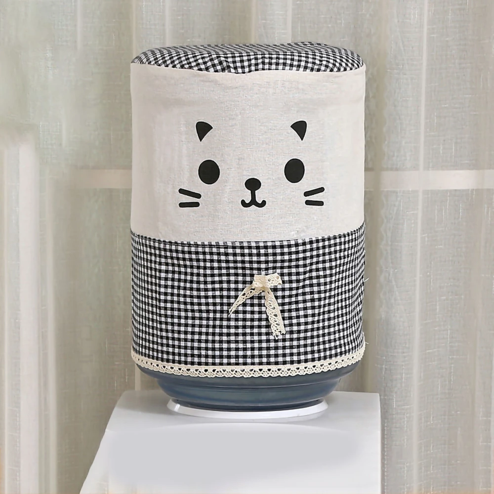 Water Dispenser Bucket Cover Reusable Water Dispenser Barrel Dust Cover Cute for Home Office Cat Black Height 34cm/13.39in X Diameter 28cm/11.02in