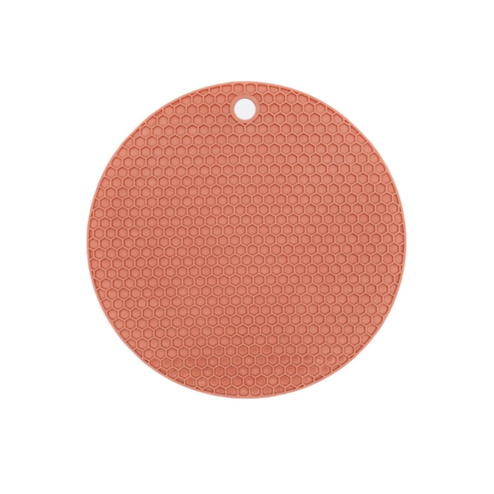 Round Placemat Rubber Toxic Free Prevent Slip Heat Resistant Washable Table Insulation Pad for Cup BowlPink 14.5cm/5.7in