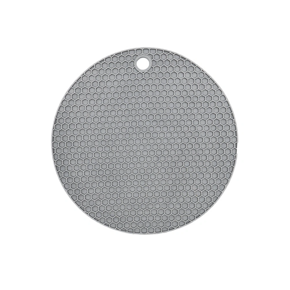 Round Placemat Rubber Toxic Free Prevent Slip Heat Resistant Washable Table Insulation Pad for Cup BowlGray 14.5cm/5.7in