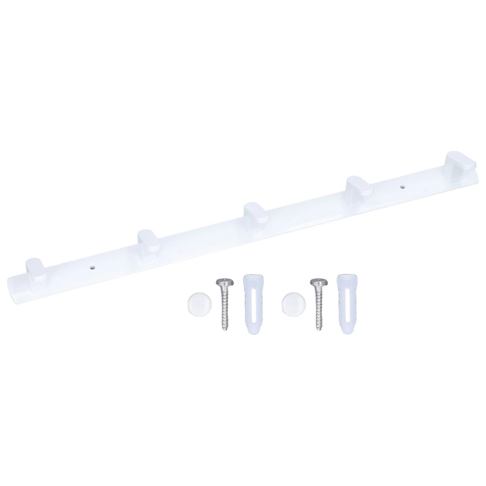 Wall Mounted Coat Rack Modern Stylish Coat Hanger Rack with 5 Hooks for Bathroom Living Room White