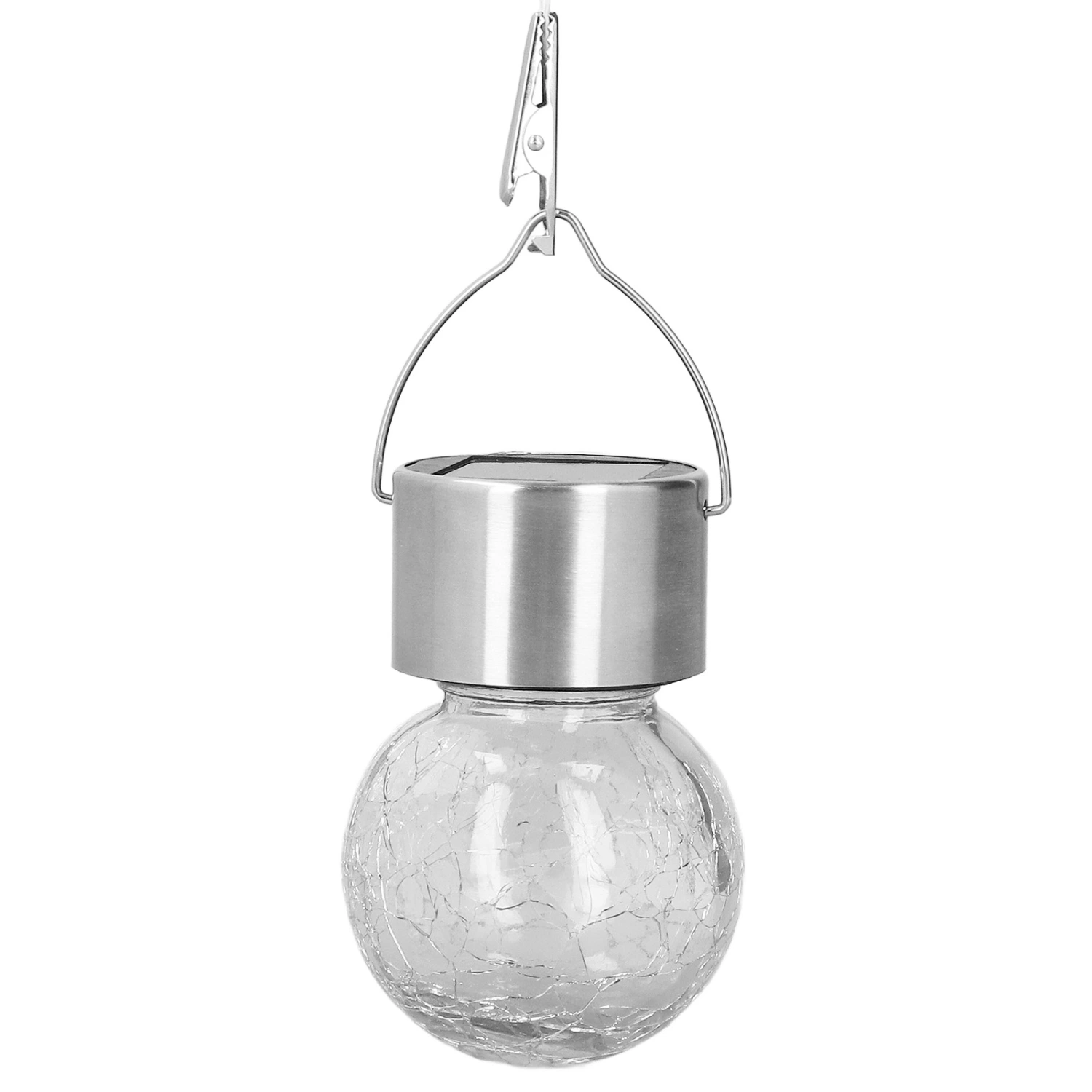 Hanging Solar Lights Glass Ball Shape Crack Pattern Energy Saving Solar Charging Automatic Sensing Bulbs for Outdoor
