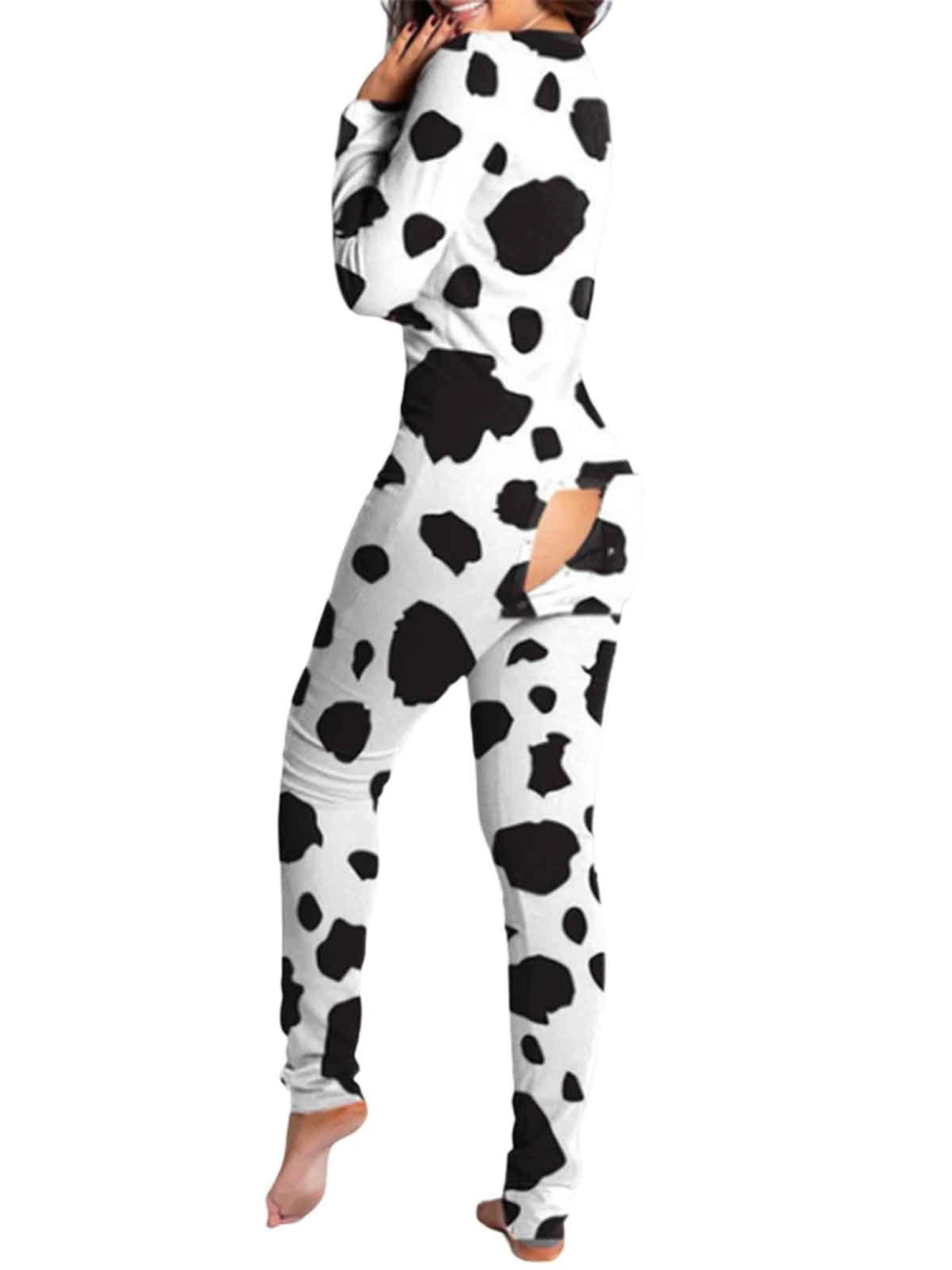 Women's V-neck High Waist Jumpsuit, Casual Pattern Printing Romper