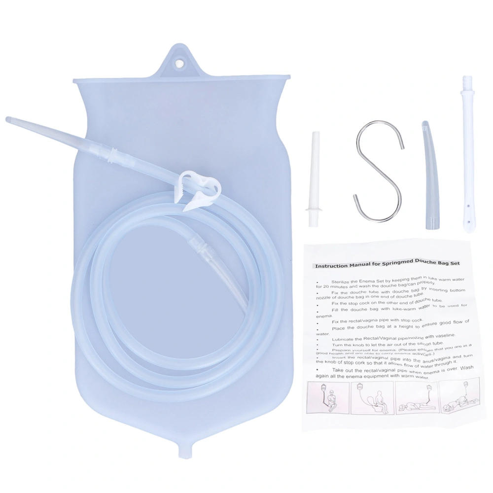 Silicone Enema Bag Kit Enema Set 2L Silicone Bag for Coffee Home Intestinal Cleansing