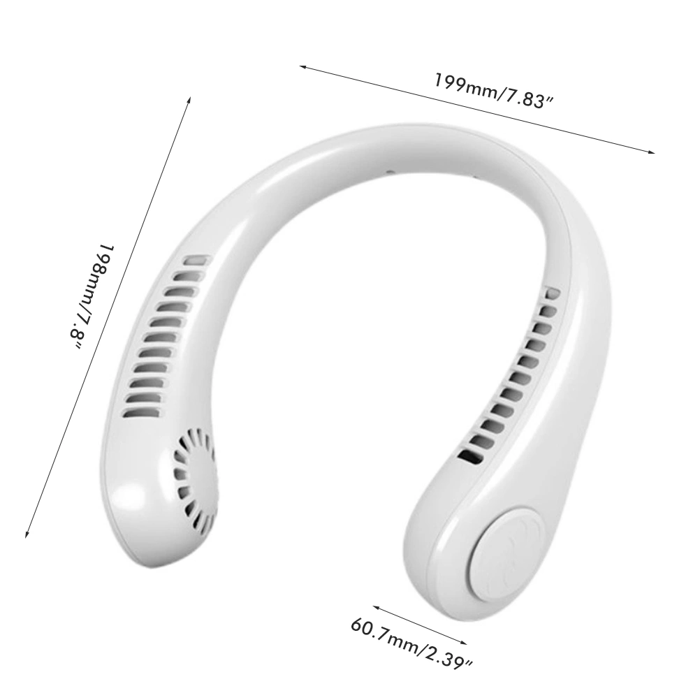 Portable Neck Fan Hands Free Rechargeable Bladeless Neck Fan Wearable Powerful Quiet Fan for Outdoor Sports Office Travel