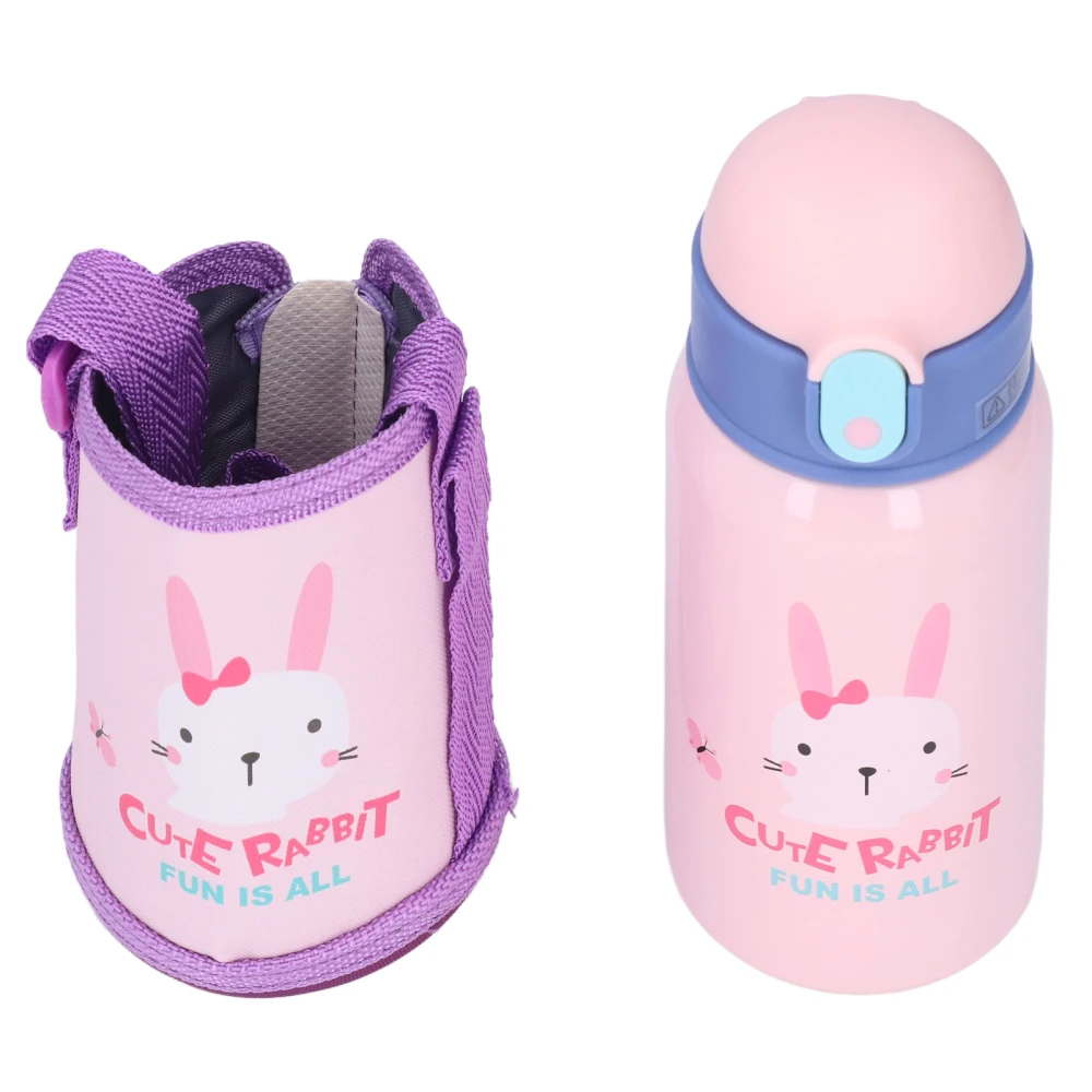 Cartoon Animal Pattern Vacuum Bottle 304 Stainless Steel Water Bottle for Children 400mlRabbit