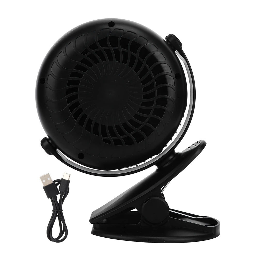 Clip On Fan 2 in 1 Bladeless Design 3 Speeds Ultra Quiet USB Small Desk Fan for Sleeping Work Dormitory Black