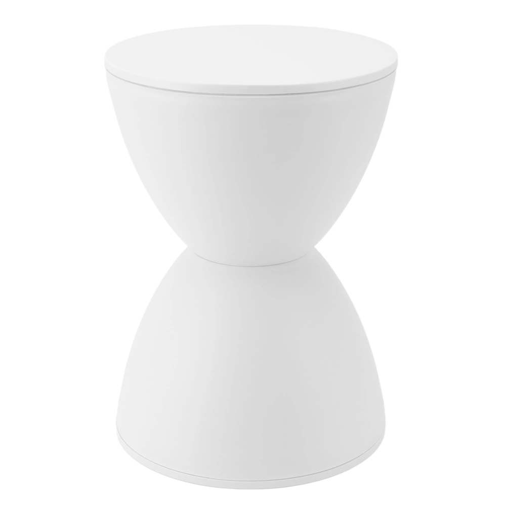 Hourglass Shaped Stool Plastic Modern Simple Nordic Style Household Round Stool for Bathroom Fitting Room White