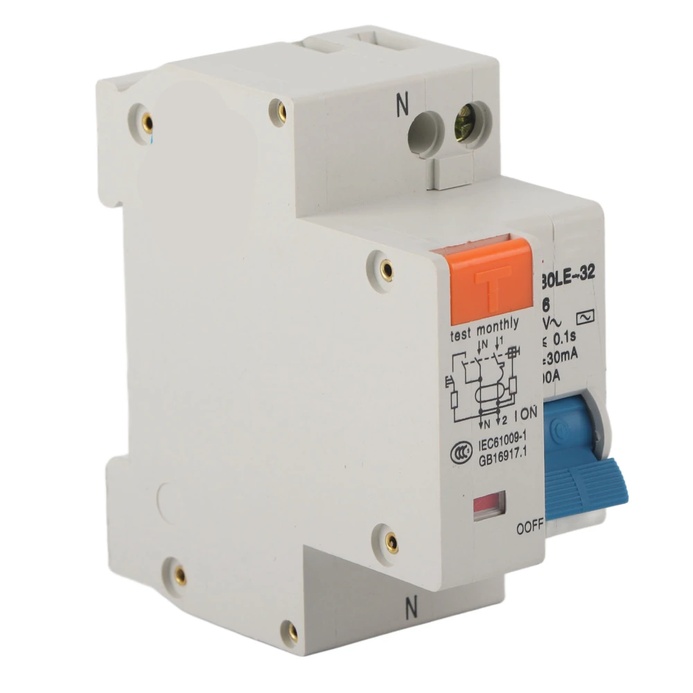 Circuit Breaker 1P 16A 220V Overload Short Circuit Leakage Protection Residual Current Circuit Breaker for 50/60Hz