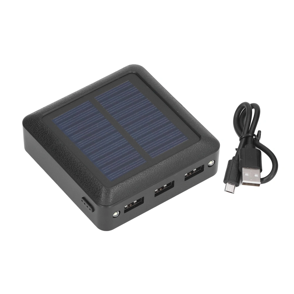 Solar Power Bank 10000mAh 3 USB Output Mini Solar Phone Charger with LED Light for Outdoor Camping Fishing