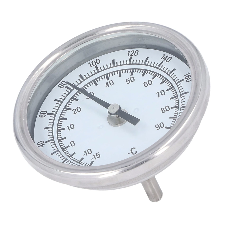 Bimetallic Thermometer G1/2 304 Stainless Steel ‑15°C To 90°C 83mm Diameter High Accuracy Grill Thermometer