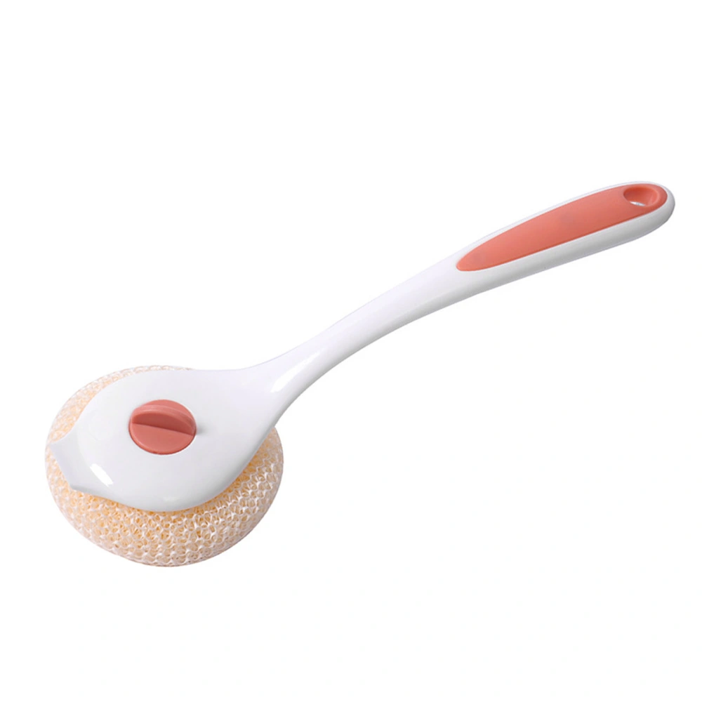 Pot Brush Scratch Proof Soft Detachable Scourer Dish Washing Brush for Kitchen Restaurant(Long Handle) White