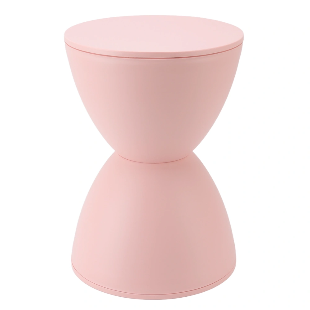 Hourglass Shaped Stool Plastic Modern Simple Nordic Style Household Round Stool for Bathroom Fitting Room Pink