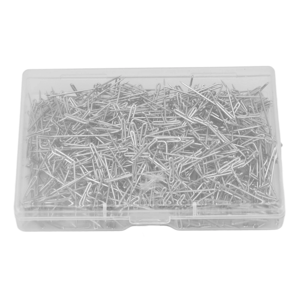 500pcs Stainless Steel T Pins 27mm/1.06in Wig T Pins T Shaped Needles with Plastic Box for Sewing Modelling