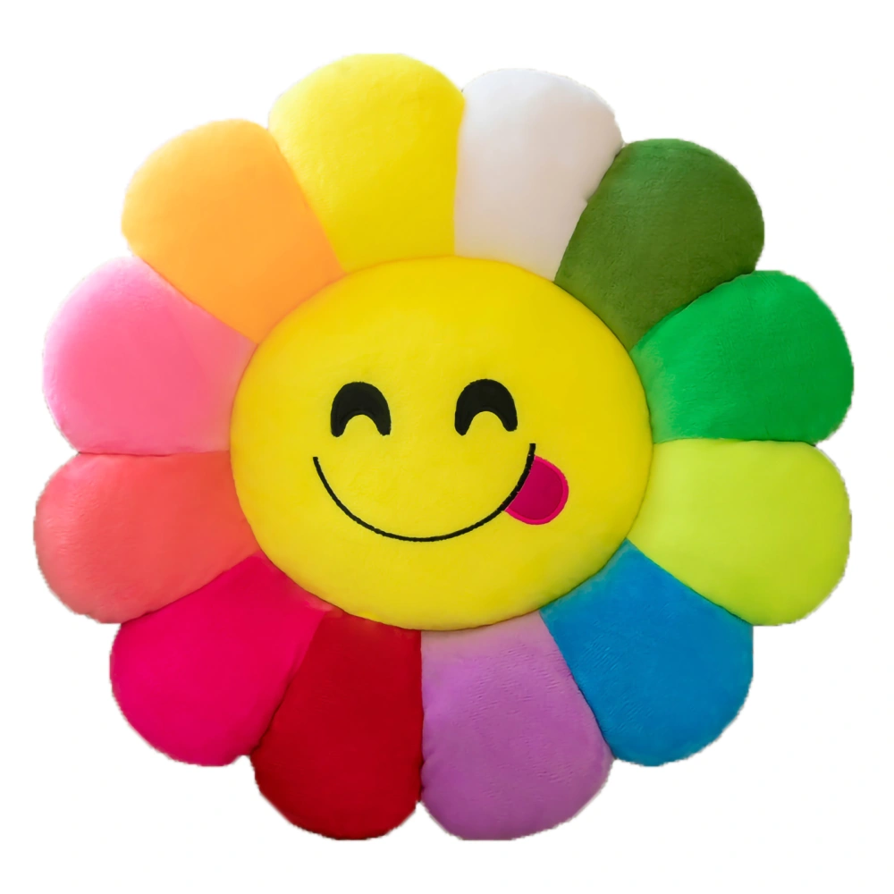 Colorful Sunflower Cushion Cartoon Expression Flower Pillow Cloth Cushion for Office SofaType 1