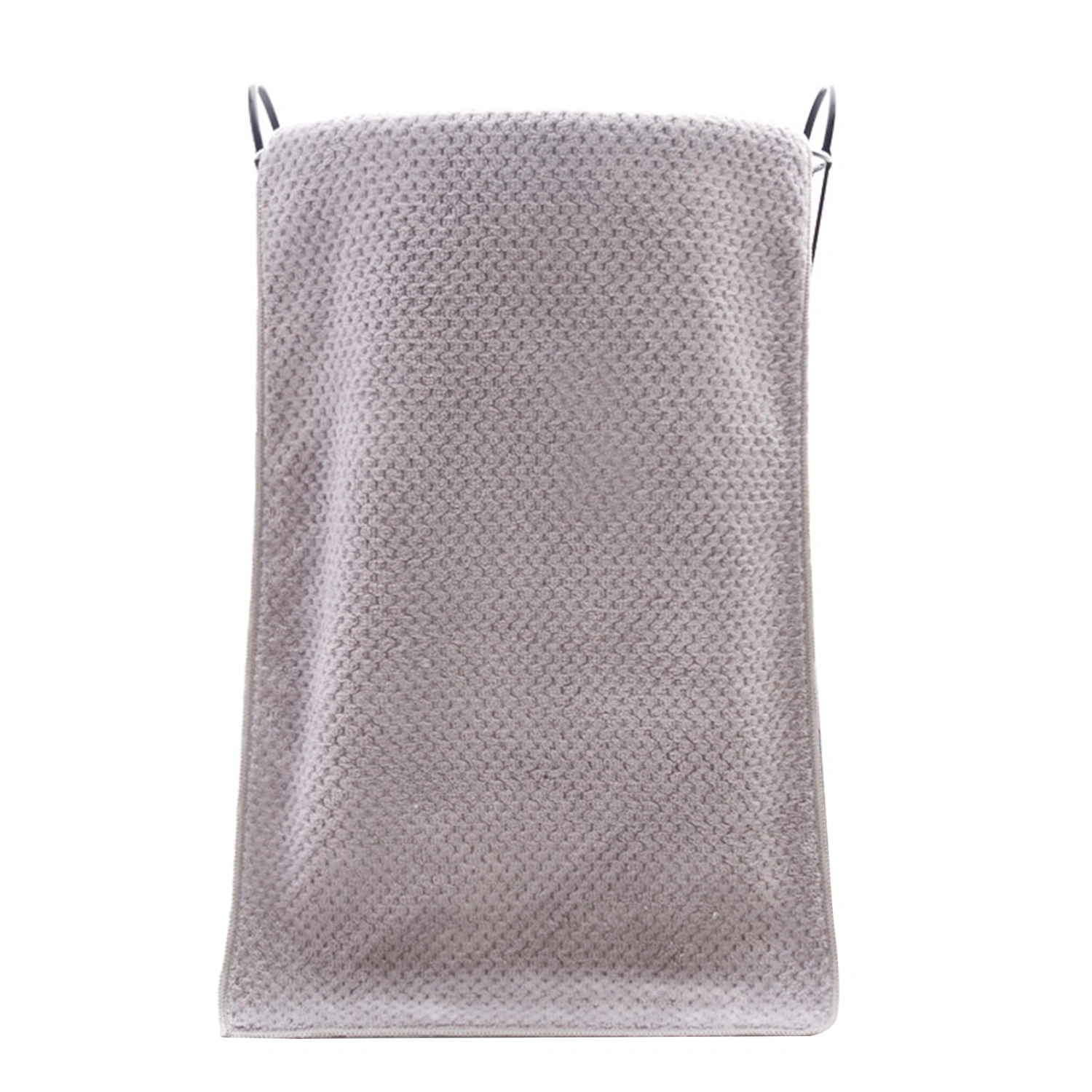 Coral Velvet Bath Towel Water Absorption Bathing Body Towel Pure Color for Bathroom Hotel Gray