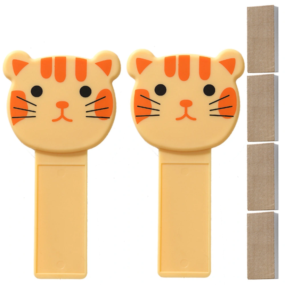 2Pcs Cartoon Cover Lifter Humanized Toilet Bowl Seat Lift Handle for Bathroom HouseholdCoffee Cat