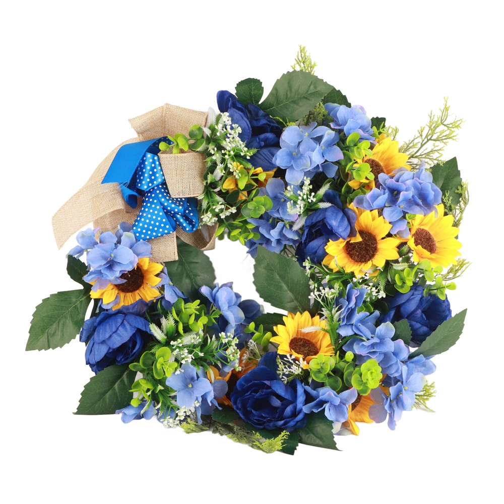 Blue and Yellow Wreaths Flower Garland Front Door