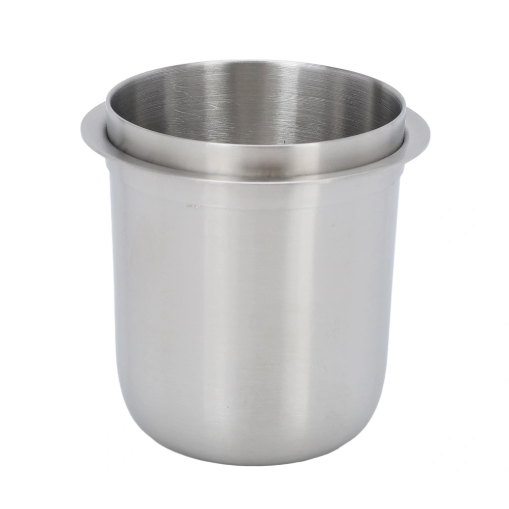 Dosing Cup 150ml 58mm Hands Free Stainless Steel Universal Inverted Coffee Powder Cup for Coffee Machine Silver