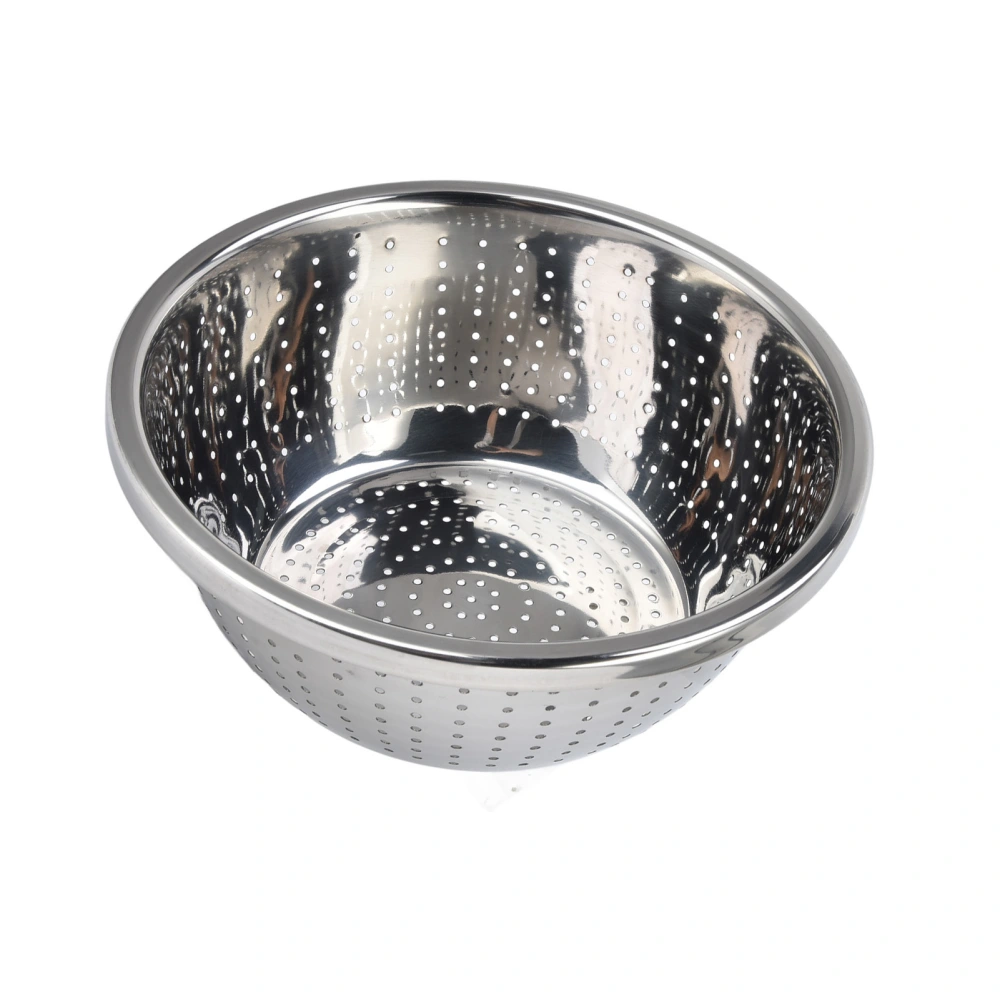 Vegetable Washing Basket Rustproof Multifunction Stainless Steel Colander for Kitchen Household Silver24cm