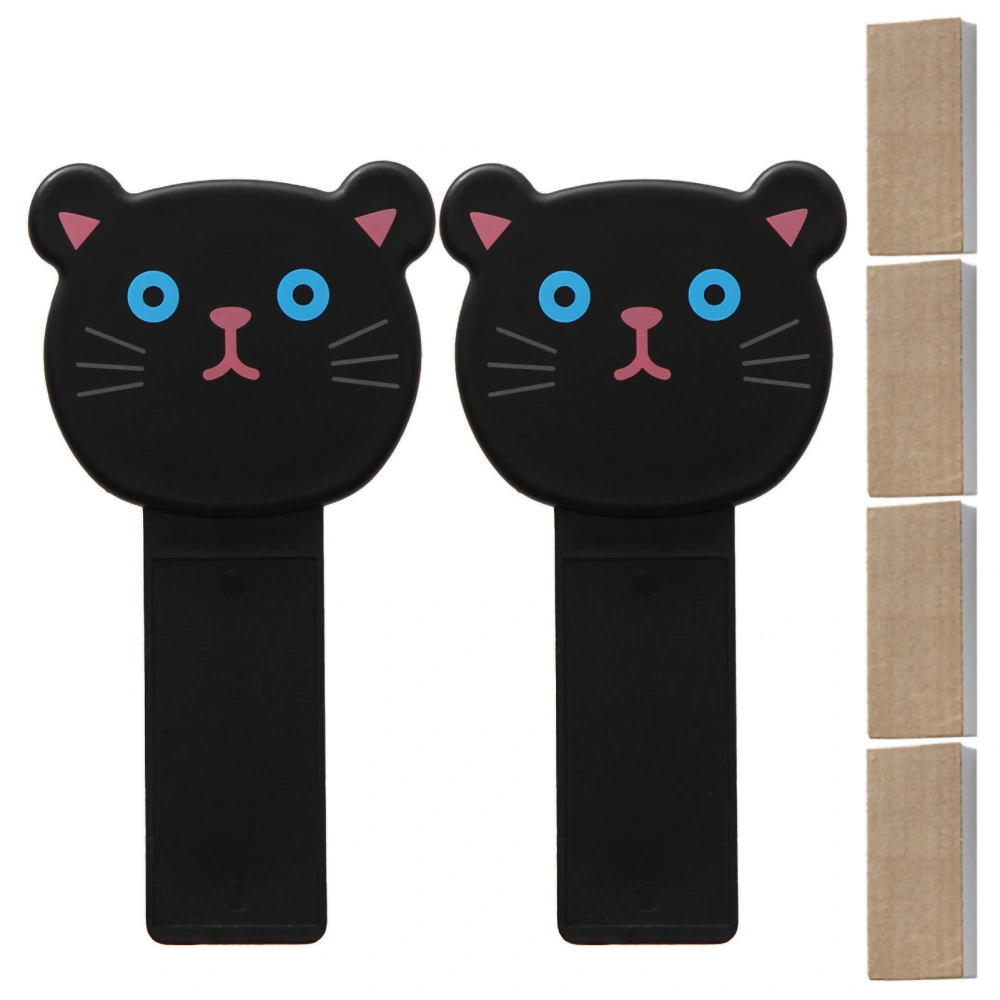 2Pcs Cartoon Cover Lifter Humanized Toilet Bowl Seat Lift Handle for Bathroom HouseholdBlack Cat