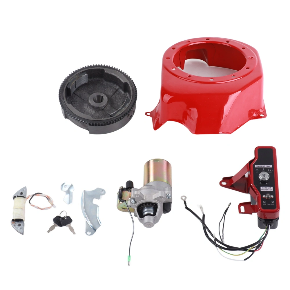 Electric Starter Kit GX160 2KW 3KW Includes Flywheel Motor Electric Large Cover Fits for 168F 170F Gasoline Generator