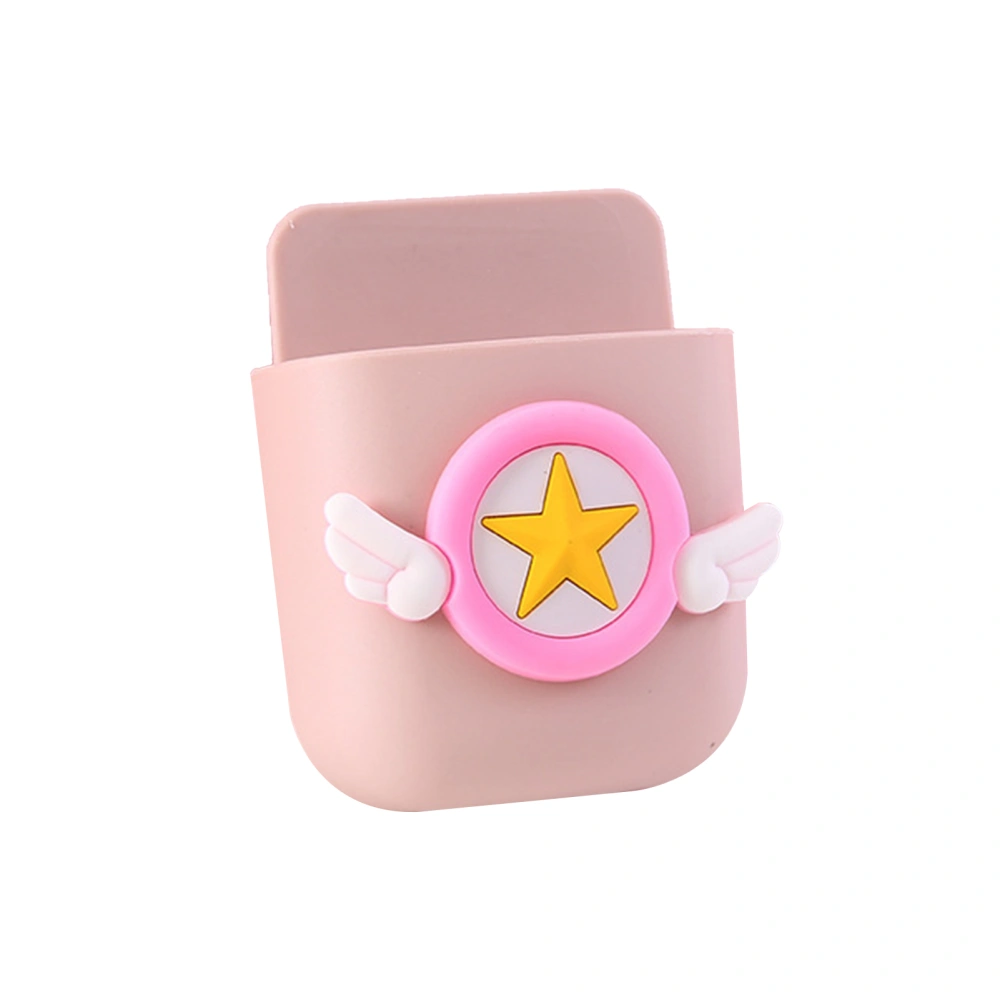 Cartoon Storage Box Wall Mounted Storage Container Cute Phone Storage Box for Home Decoration(Pink Big Star with Wing )