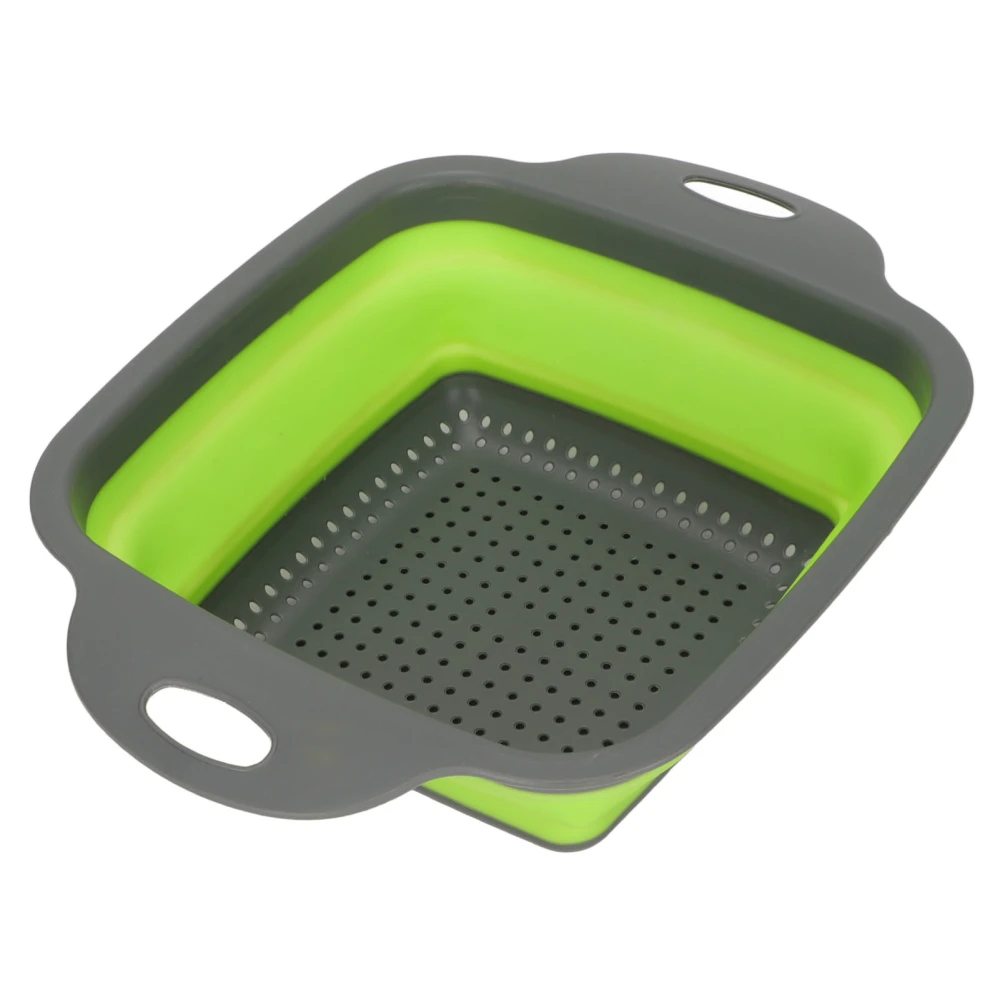 Folding Drain Basket Foldable Durable PP TPR Strong Bearing Draining Hole Vegetable Washing Basket for Fruit Vegetable