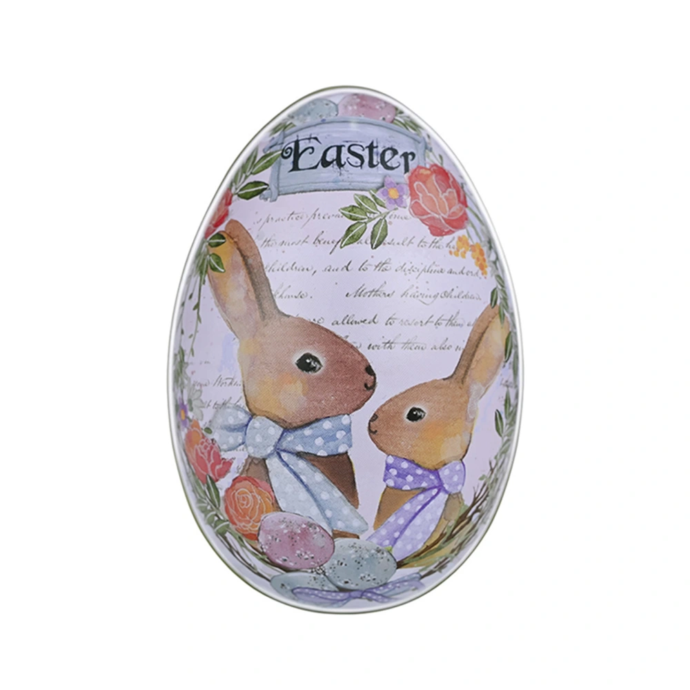 Easter Tins, Cute Bunny Printing Metal Easter Eggshell Candy Boxes