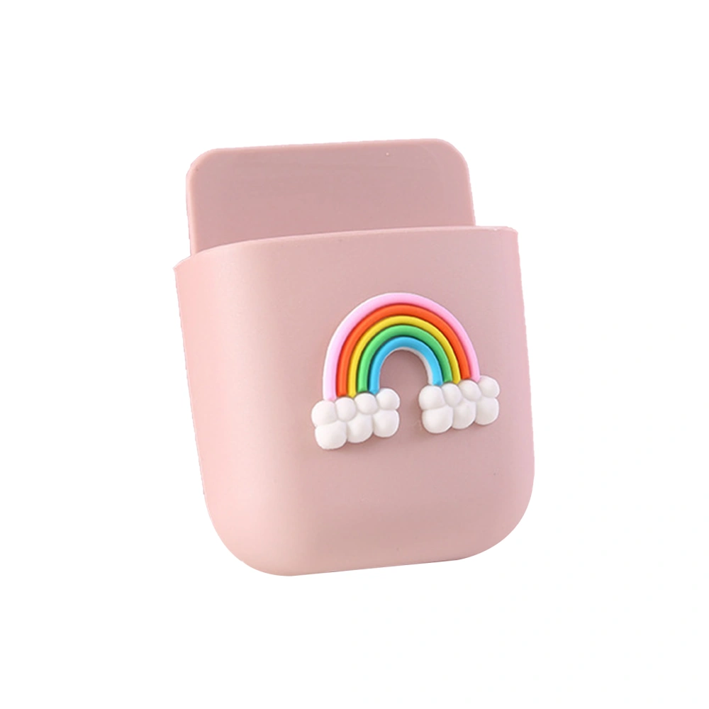 Cartoon Storage Box Wall Mounted Storage Container Cute Phone Storage Box for Home Decoration(Pink Rainbow Pattern )