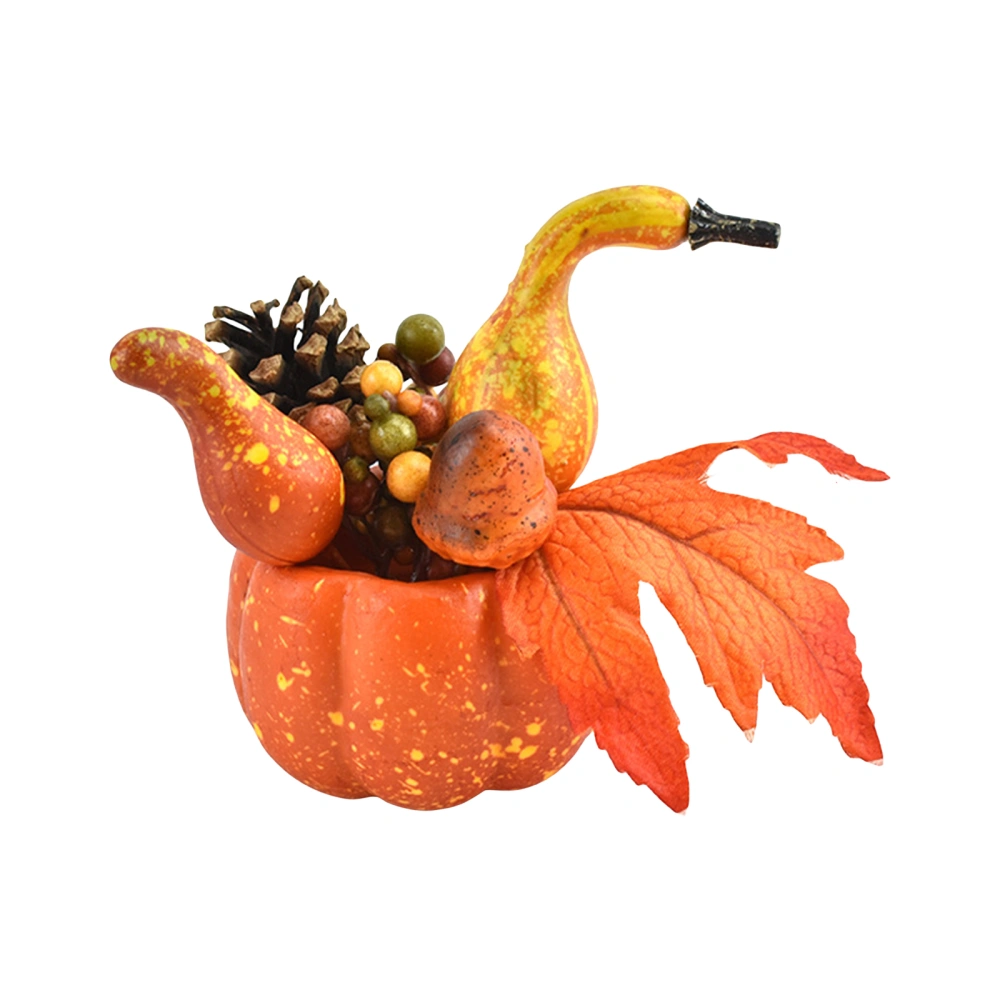 Halloween Foam Pumpkin Maple Pine Cone Pumpkin Desktop Ornament