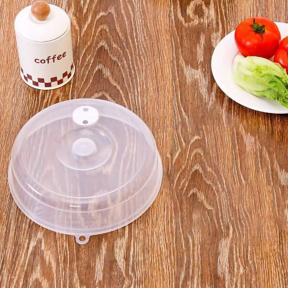 Microwave Plate Cover PP Food Grade Reusable Transparent Food Guard Lid with Grip Handle for Refrigerator17mmx4mm/0.7x0.2in