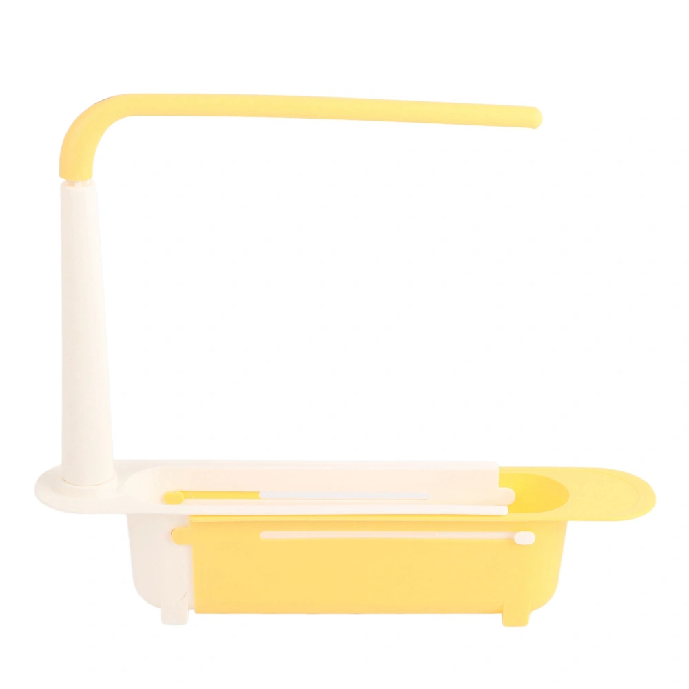 Telescopic Sink Storage Rack Length Freely Adjustable Large Capacity PP Expandable Sink Organizer for Kitchen SinkYellow