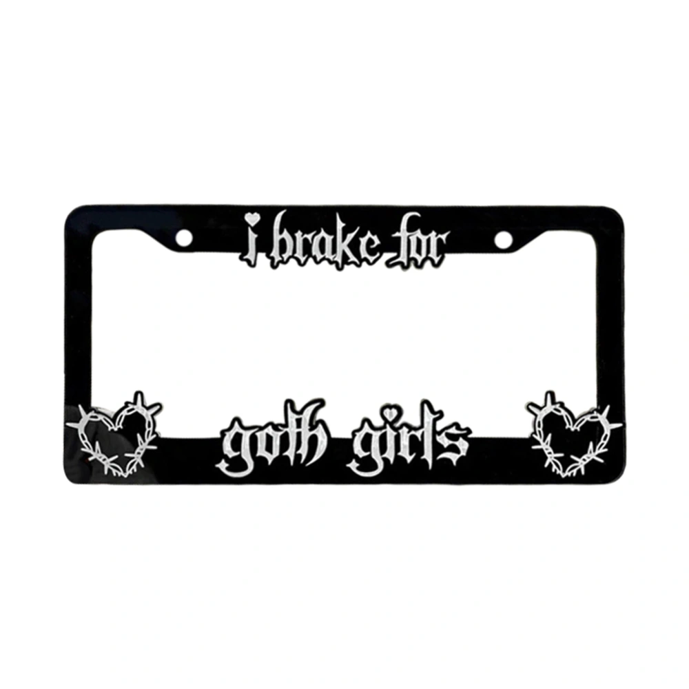 License Plate Frame Wooden Black License Plate Cover for Halloween