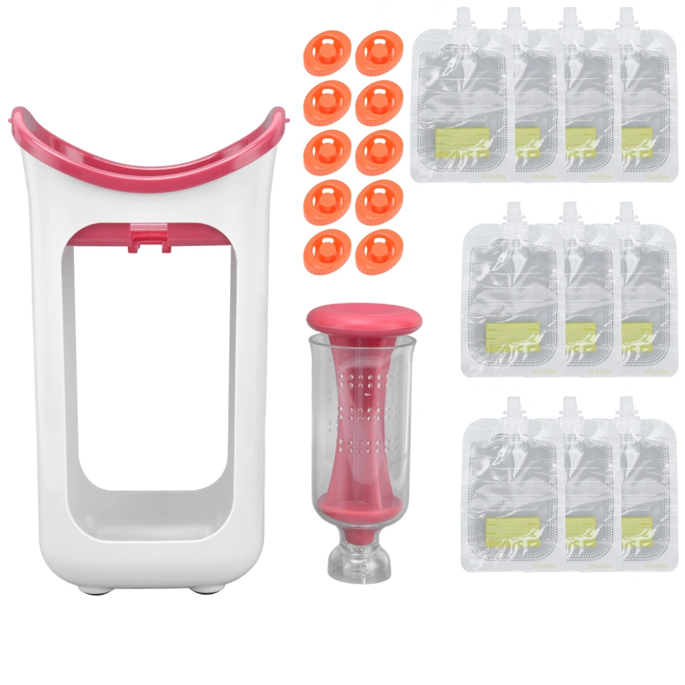 Baby Puree Maker Efficient Easy Operation Easy to Clean Durable Safe Healthy Manual Baby Food BlenderRed