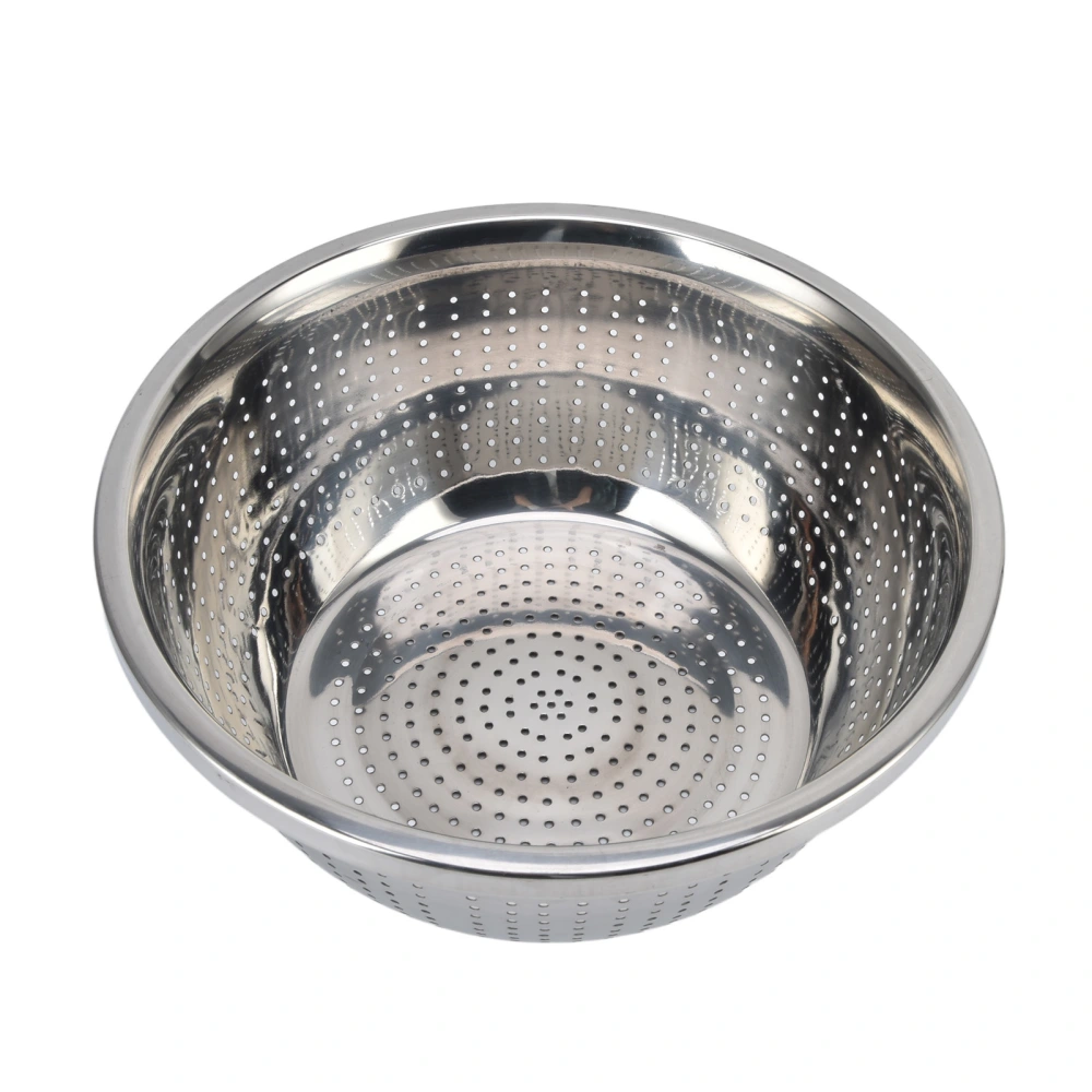 Vegetable Washing Basket Rustproof Multifunction Stainless Steel Colander for Kitchen Household Silver28cm