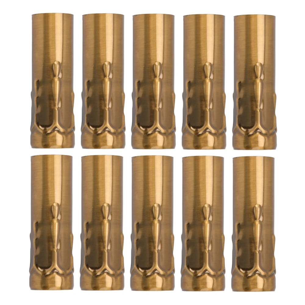 10Pcs E14 Metal Tube for Candle Lamp Holder Lamp Base Lighting Accessories 25x80mm Gold Bronze