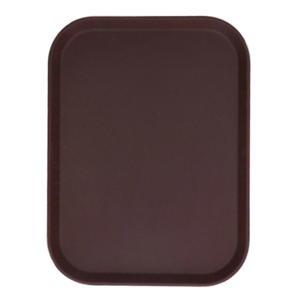 Round Serving Tray Nonslip Rubber Tempered Glass Fiber Heat Resisting Wide Application Round Tray for Restaurant Bar25x35cm Rectangular