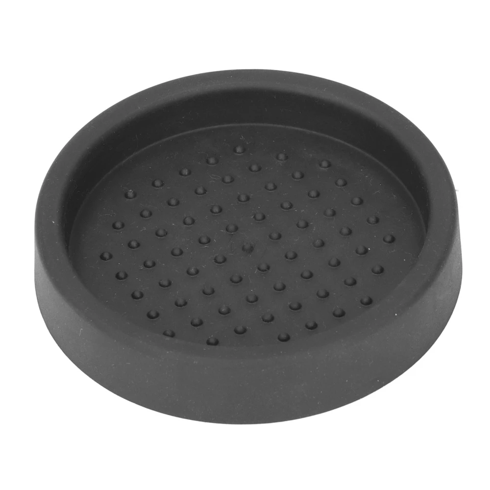 Coffee Tamper Mat Good Protection Compact Anti Slip Round Coffee Powder Pad for Cafe HouseholdBlack