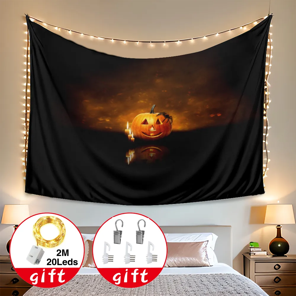 Halloween Decorative Tapestry, Pumpkin Tapestry, for Living Room Bedroom Dorm,#141